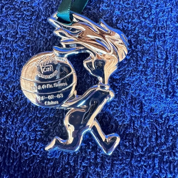 NEW Vintage Cat In The Hat Christmas Tree Ornament Dr Seuss Silver Plated Set - Picture 7 of 11